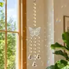 Ornamento Pendente de Cristal Borboleta Oca Prata Apanhador de Sol Pingente de Contas de Cristal Pingente Decorativo de Porta e Janela