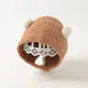 Touca de Bebê Outono Inverno Meninos Meninas Proteção para Orelhas Estilo Inverno Pom-Pom Pequeno Fofo Proteção contra Vento Quente Tricô Touca de Cabeça