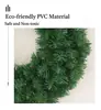 Guirlanda de Natal Pointed & Flat Top Despida, Guirlanda de PVC Verde Criptografada para Decoração de Natal de Porta Janela