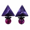 Brincos de Tarraxa Roxo Romântico da Idade Média Femininos Brincos Geométricos de Alta Qualidade 2025 Novos Brincos Elegantes com Flor Francesa para Mulheres
