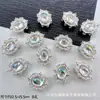 Novo Anel Mágico Oval Cravejado com Diamantes e Contas de Zircônia Multi-furo Acessórios para Pulseira e Colar DIY Feitos à Mão com Contas