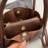 Bolso Canasta de Verduras de Mano a la Moda, Bolso Cruzado de Hombro Único, Bolso Cubo con Textura de Cuero, Bolso de Viaje de Nuevo Estilo para Mujer