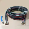 Mangueira de aço trançado de alta pressão diâmetro interno 6mm diâmetro externo 12mm conector rosca macho 16 e rosca fêmea 16mm um tubo curto com rosca fêmea está incluído