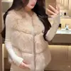 Chaleco de Piel de Zorro Suave y Ecológico para Mujer Otoño/Invierno 2026, Abrigo de Piel 'White Moonlight', Estilo Coreano