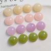 16mm versão coreana de vinheta versátil cor de geléia redonda resina meia pílula brincos diy brincos femininos acessórios para chapéu material