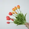Ramo de tulipanes artificiales de tacto suave para arreglo de escenas, decoración floral, flores artificiales realistas de alta gama para paisajismo