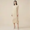 Vestido Miyake com Toque de Luxo, Luxo de Nicho, Novo Estilo Primavera/Verão 2026, Manga Longa, Caimento Solto, Vestido de Comprimento Médio Fashion e Elegante