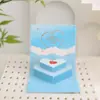 Cartão de Cumprimentos de Aniversário com Luz Musical Estéreo 3D Presente de Aniversário Cartão Dobrável com Coração Luminoso Bênção de Bolo Cartão de Cumprimentos