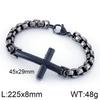 Pulsera de acero de titanio personalizada para hombre, con cruz de perla cuadrada de acero inoxidable, joyería de mano, accesorios de moda para hombre