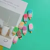 Color Degradado Paleta de Helado Creativa Resina Pequeños Accesorios Pegamento de Crema Material DIY Funda de Teléfono Móvil Decoración de Pasador Hecho a Mano