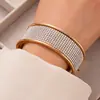 Pulsera abierta de cuentas de colores estilo europeo y americano con pedrería, pulsera de cara ancha exagerada, joyería de mano de moda, personalidad, cool
