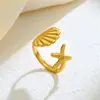 Personalidad Europea y Americana Exagerada Acero Inoxidable Hidráulico Simple Doble Capa Línea Anillo Abierto Lujo Ligero Sensación de Gama Alta Anillo de Dedo Joyería para Mano