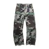 Calça Scimitar Camuflada Masculina Estilo de Rua Europeu Americano Estampa de Leopardo Design Patchwork Bolsos de Personalidade Silhueta Casual Reta Longa