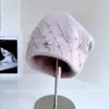 Gorro de Lã com Strass Resistente para Mulheres, Chapéu de Lã Quente para Outono e Inverno, Gorro da Moda com Padrão de Diamante, Tendência