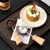 Cuchara Medidora de Café Redonda con Mango de Madera de Dibujos Animados Cuchara Medidora de Cocina para el Hogar Repostería Cuchara Medidora para Arroz Harina Leche en Polvo Granos de Café