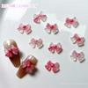 Rosa manicure material pacote jóias luminoso fishtail Camellia arco manicure jóias diy material artesanal