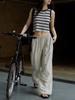 Lou Fu Verano Nuevo Corea del Sur Ins Estilo Callejero Pantalones Casuales de Pierna Ancha Sueltos de Pierna Ancha Pantalones Casuales Ajustados para Mujer