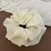 Goma de pelo de organza brillante, elegante y a la moda, versátil para ir al trabajo y salir, adecuada para peinados de moño o cola de caballo
