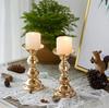 Candelabro de hierro con forma de columna romana retro europea, accesorio para bodas, mesa romántica con velas para cenas, adornos fotográficos para candelabros.