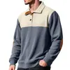 Moletom Cardigan Estilo Americano Casual Streetwear Zíper Meio Aberto Gola Alta Color Block Pulôver Leve Respirável