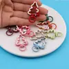 Dibujo Animado Dulce Árbol de Navidad Pintado a Mano Resorte Bobina DIY Muñeca Hecha a Mano Bolso Hebilla Colgante Joyería Material Accesorios