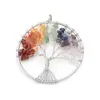 Comercio Exterior Árbol del Dinero de Piedra Natural Colorida Colgante Árbol de la Vida de Grava de Cristal Collar de Alambre Accesorios de Joyería DIY