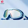 Gafas de Natación para Adultos de Montura Grande, Galvanizadas, Impermeables, Antivaho, Alta Definición, Gafas de Natación Coloridas, Unisex, Equipo Profesional al por Mayor