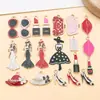 Aleación Canal de Goteo de Aceite Estilo Chanel Bolso Labial Gafas de Sol Sombrero Colgante Pulsera Pendientes Llavero Accesorios de Joyería