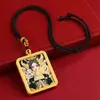 Collar con Tanga de Zorro Semi-Pintado a Mano con Adornos Dorados Estilo Xizang