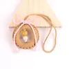 Colgante de Anillo de Madera Tejido de Color Accesorios para Mochila Escolar Venta al por Mayor Colgante de Anillo de Madera Colgante de Hilo de Algodón Juguete de Confort Colgante para Cochecito de Bebé