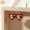 Brincos de Acrílico Dupla Face com Rosa, Moda Transfronteiriça, Adequados para Dia dos Namorados/Dia das Mães, Brincos Pendentes Femininos