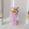 Flor de Hilo Tejido Producto Terminado Pompón Ramo de Girasol Regalo para Maestro Recuerdo Regalo Decoración de Flor Artificial Mayoreo