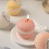 Vela Aromática em Formato de Macaron Bolo Artificial de Casamento Lembrança Fragrância Presente Criativo Adereços de Decoração para Fotos