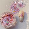 Uñas Macaron 1MM japonesas y coreanas amor estrella mini lentejuelas fluorescentes alto brillo estrella de cinco puntas parche material para uñas