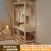 Estantería de alta calidad, armario, dormitorio, fácil de montar, adecuado para apartamentos de alquiler, perchero de metal de estilo abierto, estante de almacenamiento y armario de almacenamiento