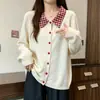 Ropa de Mujer Tallas Grandes 2026 Otoño Nuevo Elegante Versátil Holgado Adelgazante Hermana Gordita Cuello Polo Cárdigan de Punto Top