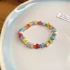 Verano Dopamina Cuentas de Vidrio Coloridas Flor Collar Pulsera Conjunto Exquisito Diseño de Nicho Sentido Accesorios Versátil