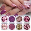 Kit de Lantejoulas Glitter para Unhas Transfronteiriço Joias para Unhas Glitter Colorido Gradiente Laser Pó Glitter Atacado