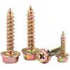 Parafusos Autoatarraxantes com Dentes Cruzados Phillips Coloridos Zincados Hexagonais Externos com Flange Antiderrapante M4M5M6M8