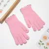 Guantes de punto pequeños de colores de caramelo estilo ins coreano, guantes de invierno sin dedos para mujer de color liso, cálidos, a prueba de viento, para pantalla táctil, para ciclismo