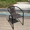 Sillas de Reunión para Patio Exterior, Sillas de Exterior, Sillas Individuales de Plástico para Ocio, Sillas con Respaldo de Hierro Forjado para Uso Doméstico, Sillas tipo Ratán para Balcón