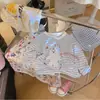 Nueva Camisa de Sol para Niñas de Verano, Elegante Cubierta Rayada para Aire Acondicionado, Camiseta Rayada de Dibujos Animados para Niñas, Suave y Cómoda