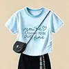 2026 Conjunto de Duas Peças Casual Doce Fofo de Manga Curta para Meninas Calça Casual Versátil Estilo Escolar Tendência