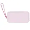 Bolsa de Armazenamento Quadrada de Silicone Cor Sólida Macaron com Cordão, Porta-Moedas Portátil, Bolsinha Multifuncional Mini para Levar