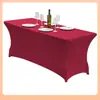 Mantel Rectangular Grueso Elástico Antiarrugas de Color Sólido para Bodas, Fiestas, Conferencias, Exposiciones y Montaje de Stands