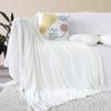 Manta Fresca Estilo Nórdico com Borlas Manta de Sofá Cobertor Xale de Luxo Leve Manta de Fim de Cama Manta Verde para Pousada Toalha de Fim de Cama