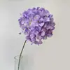 Flor artificial nueva de un solo tallo, hortensia grande para decoración de arco de boda, fondo de salón de bodas y arreglo de escena
