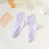 Calcetines para Mujer para Todas las Estaciones, Calcetines de Media Pantorrilla, Color Sólido, Estilo Ins de Moda, Estilo Japonés Versátil, Color Caramelo, Calcetines de Maternidad con Borde Enrollado, Dulces al por Mayor
