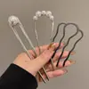 Pasador de Pelo en Forma de U con Perlas para Mujer, Pinza para Moño, Herramienta de Peinado, Pasador Fijo, Nuevo Estilo Chino, Accesorio de Cabello de Alta Gama