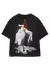 Camiseta holgada de algodón unisex con estampado de moda urbana oscura estilo Harajuku retro americano Y2K de verano